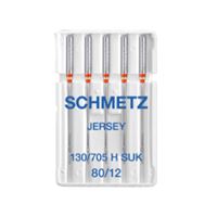 130/705 H SUK (Nm  80/12) Jehly Schmetz JERSEY pro domácí šicí stroje (5 ks/box) 