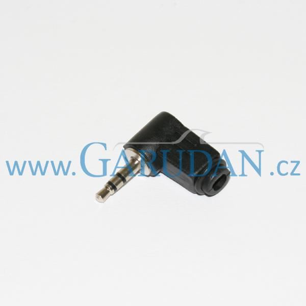 Jack konektor 3,5 mm stero, úhlov, plast