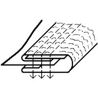 Lemovač 4PLY - vstup pásky 26mm / výstup 6mm s vložením gumy 6mm (pro coverlocky - nezapuštěná montáž)