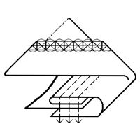 Lemovač 3PLY - vstup pásky 42mm / výstup 16mm (pro coverlocky, zapuštěná montáž)